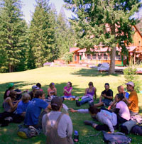 students in discussion circle